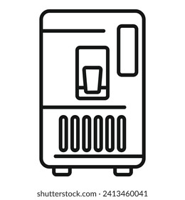Distribución del vector de contorno del icono de bebida del buque. Comida portátil. Vendedora de aperitivos