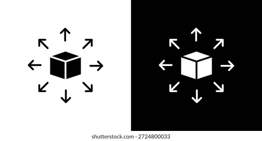 Caja de distribución icono silueta Vector plano paquete de diseño de ilustración.