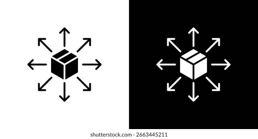 Distribution box icon Vector clipArt Illustrations in flat style