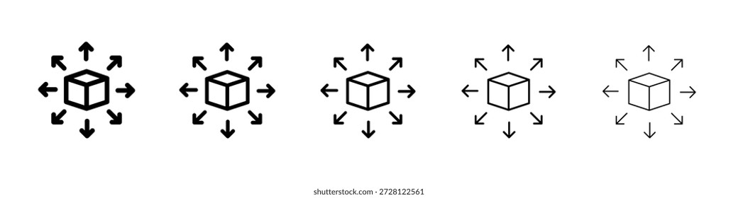 Verteilerkastensymbol, Vektor in bearbeitbarem linearem Strichpiktogramm