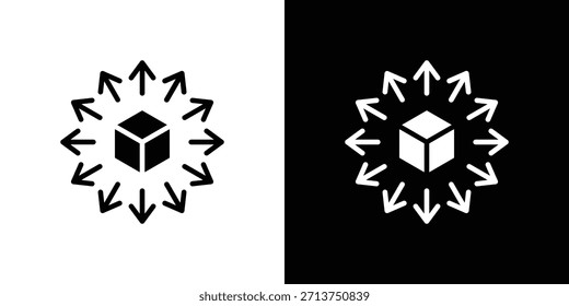 Verteilungsfeldsymbol. Vektorgrafik. Silhouette in schwarzer Farbe