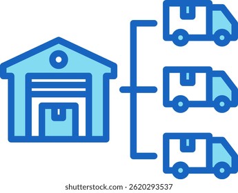 Verteilungszentrum Symbol Blau Vektorgrafik