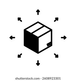 Distribution center icon with clean, professional design. Ideal for logistics, warehouse, supply chain, and delivery systems. High-quality vector, fully scalable and easy to customize.