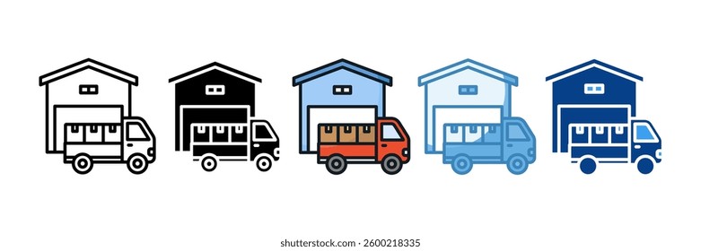 Distribution Center Icon Set Multiple Style Collection