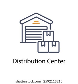 Distribution Center icons vector stock illustration.
