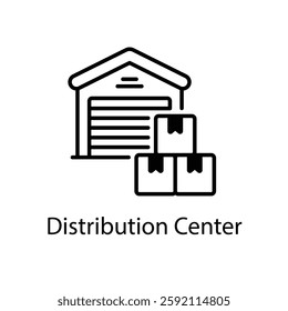Distribution Center icons vector stock illustration.