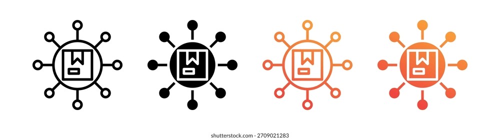 Verteilungscenter - Vektor für mehrere Stilsymbole