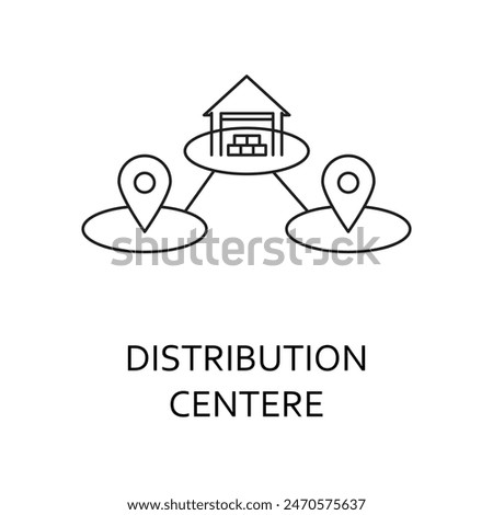 Distribution Center Warehouse Icon for Logistics and Supply Chain Management.
