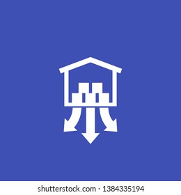 distribution center, warehouse vector icon