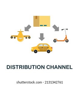 Distribution Channel flat icon. Colored element sign from market integration collection. Flat Distribution Channel icon sign for web design, infographics and more.