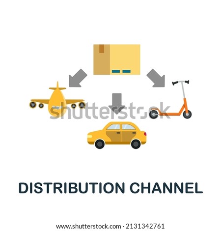 Distribution Channel flat icon. Colored element sign from market integration collection. Flat Distribution Channel icon sign for web design, infographics and more.