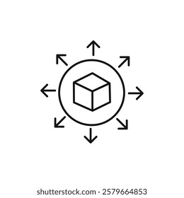 Distribution channel icon Flat simple outline