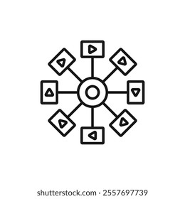 Distribution channel icon Isolated flat vector in outline