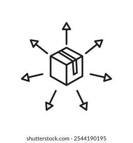 Icono del canal de distribución. Icono de Vector aislado.