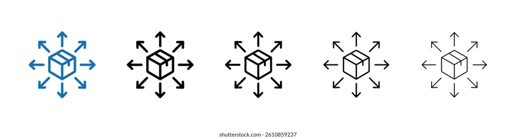 Distribution channel icon Outline vector logo for web ui
