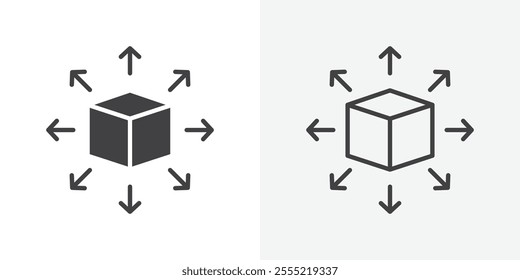 Distribution channel icon. outlined vector style.