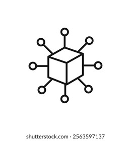 Distribution channel icon Simple thin line flat symbol