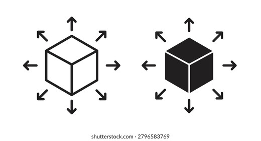 Distribution channel icon and symbol. Vector icon editable set