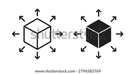 Distribution channel icon and symbol. Vector icon editable set