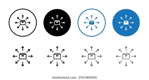 Icono de canal de distribución Conjunto de ilustración de línea delgada