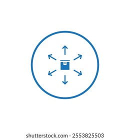 Distribution channel icon Thin line flat illustration