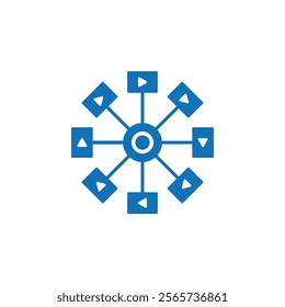 Distribution channel icon Thin line illustration set