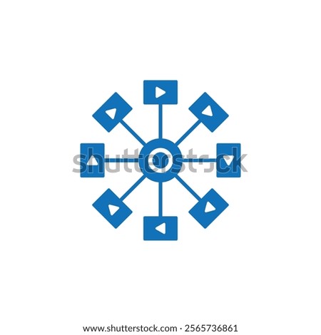 Distribution channel icon Thin line illustration set