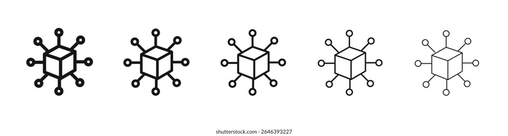 Distribution channel icon vector outline set illustration sign