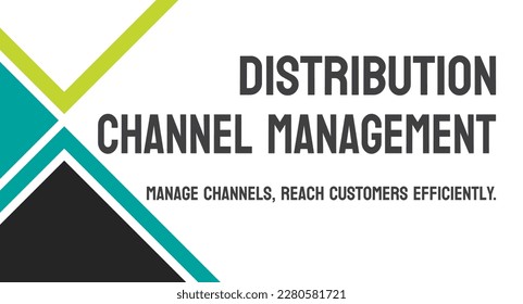 Distribution Channel Management - Managing the movement of goods and services.