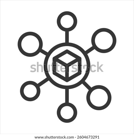 Distribution Channel Outline Icon Vector Illustration