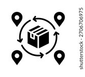 Distribution Channels Icon Glyph Vector Illustration