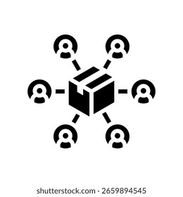 Icono de canales de distribución Ilustración vectorial de glifos