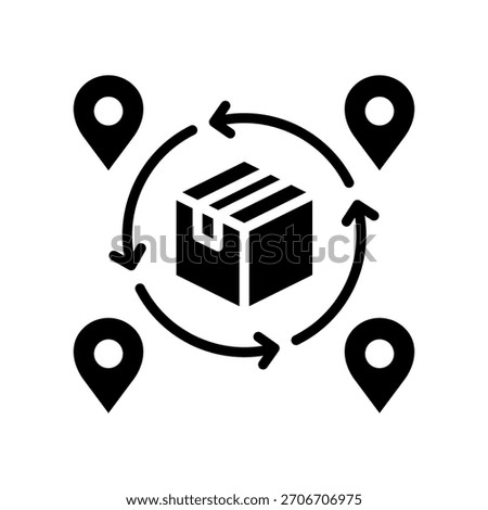 Distribution Channels Icon Glyph Vector Illustration