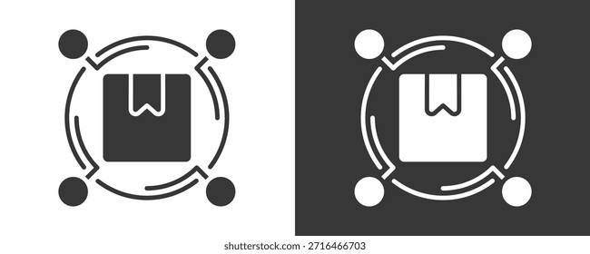 Canales De Distribución Conjunto De Iconos Colección De Vector Aislado En Blanco Y Negro