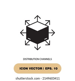 símbolos de iconos de canales de distribución elementos vectores para web infográfica