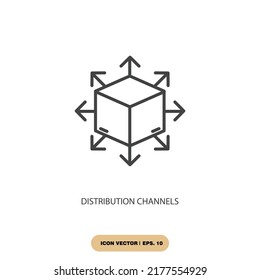 distribution channels icons  symbol vector elements for infographic web