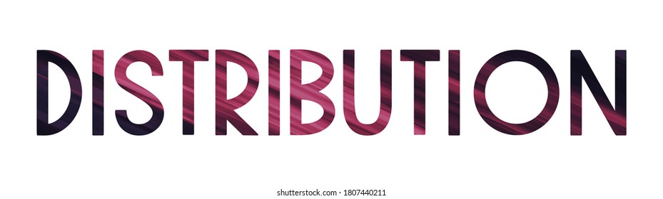 DISTRIBUTION. Colorful isolated vector saying