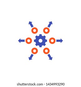 distribution concept icon with gear