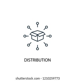 distribution concept line icon. Simple element illustration. distribution  concept outline symbol design. Can be used for web and mobile UI/UX