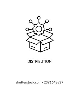 Distribution concept line icon. Simple element illustration. Distribution concept outline symbol design.