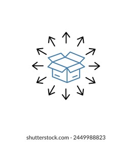 distribution concept line icon. Simple element illustration. distribution concept outline symbol design.