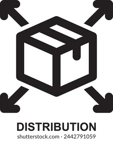 distribution, delivery, product, goods, deployment, supply expanded outline style icon for web mobile app presentation printing