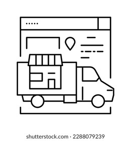 vector de icono de línea de servicio de distribución y entrega. señal de servicio de distribución y entrega. símbolo de contorno aislado ilustración negra