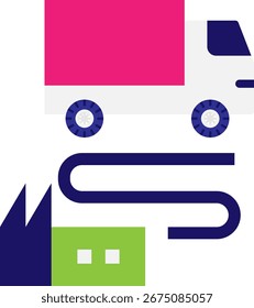 Distribuição Entrega Ícone Vetor Ilustração Plana