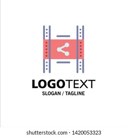 Distribution, Film, Movie, P2p, Share Business Logo Template. Flat Color