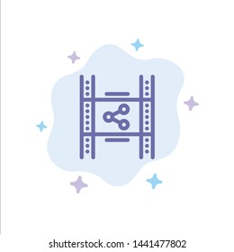 Distribution, Film, Movie, P2p, Share Blue Icon on Abstract Cloud Background