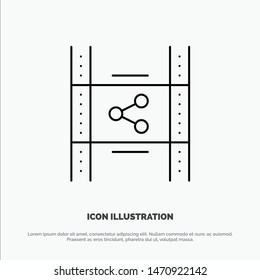 Distribution, Film, Movie, P2p, Share Line Icon Vector. Vector Icon Template background