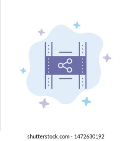 Distribution, Film, Movie, P2p, Share Blue Icon on Abstract Cloud Background
