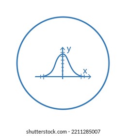 Icono de gráfico de curva de gráfico de gráfico de gráficos de distribución | Icono de versión circular |