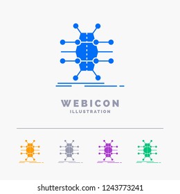 Distribution, grid, infrastructure, network, smart 5 Color Glyph Web Icon Template isolated on white. Vector illustration